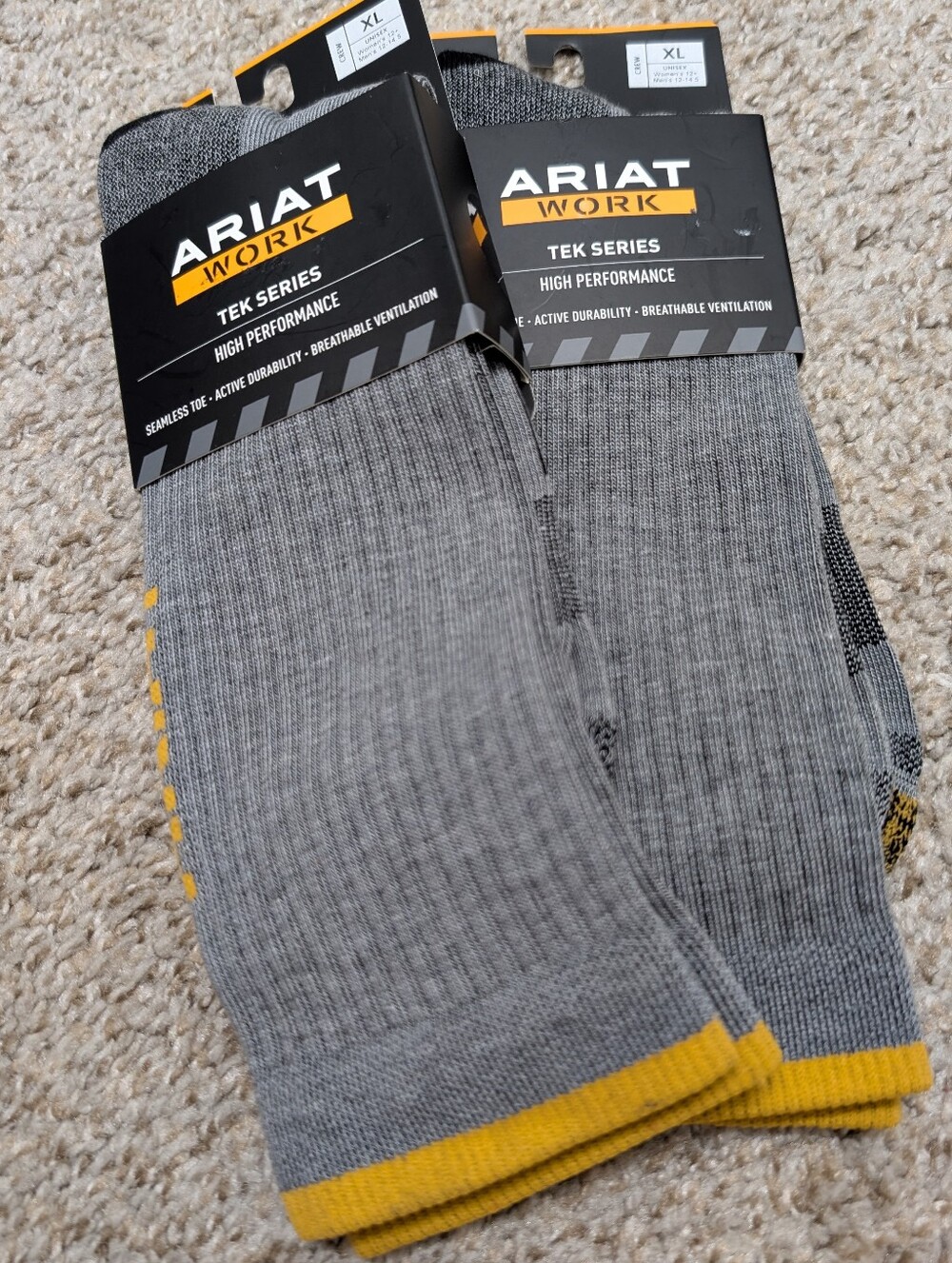 2 Pairs Ariat Work Tek Series Performance Socks